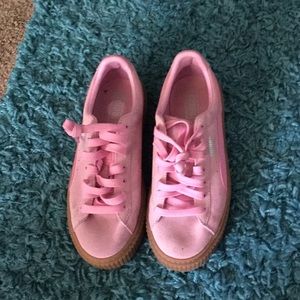 Pink platform puma sneakers